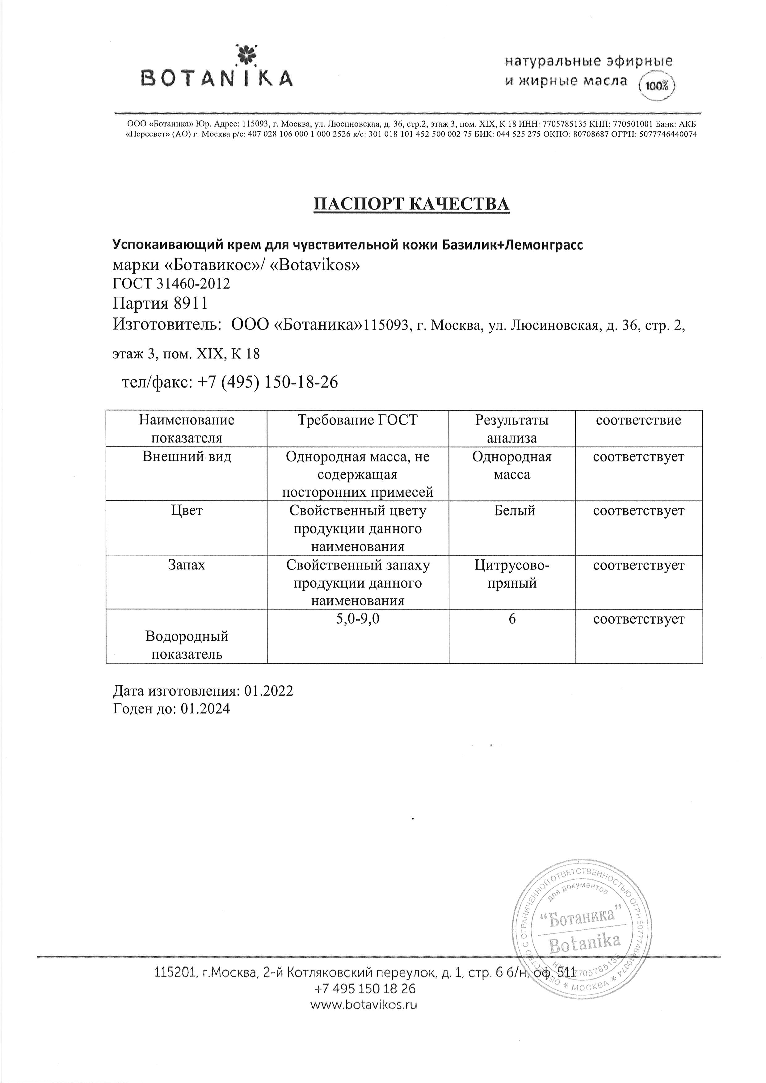 Паспорт №012022